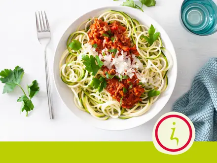 Courgettepasta met mozzarella