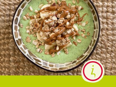 Smoothie bowl met spinazie en banaan