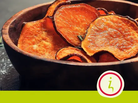Zoete aardappelchips uit de oven 